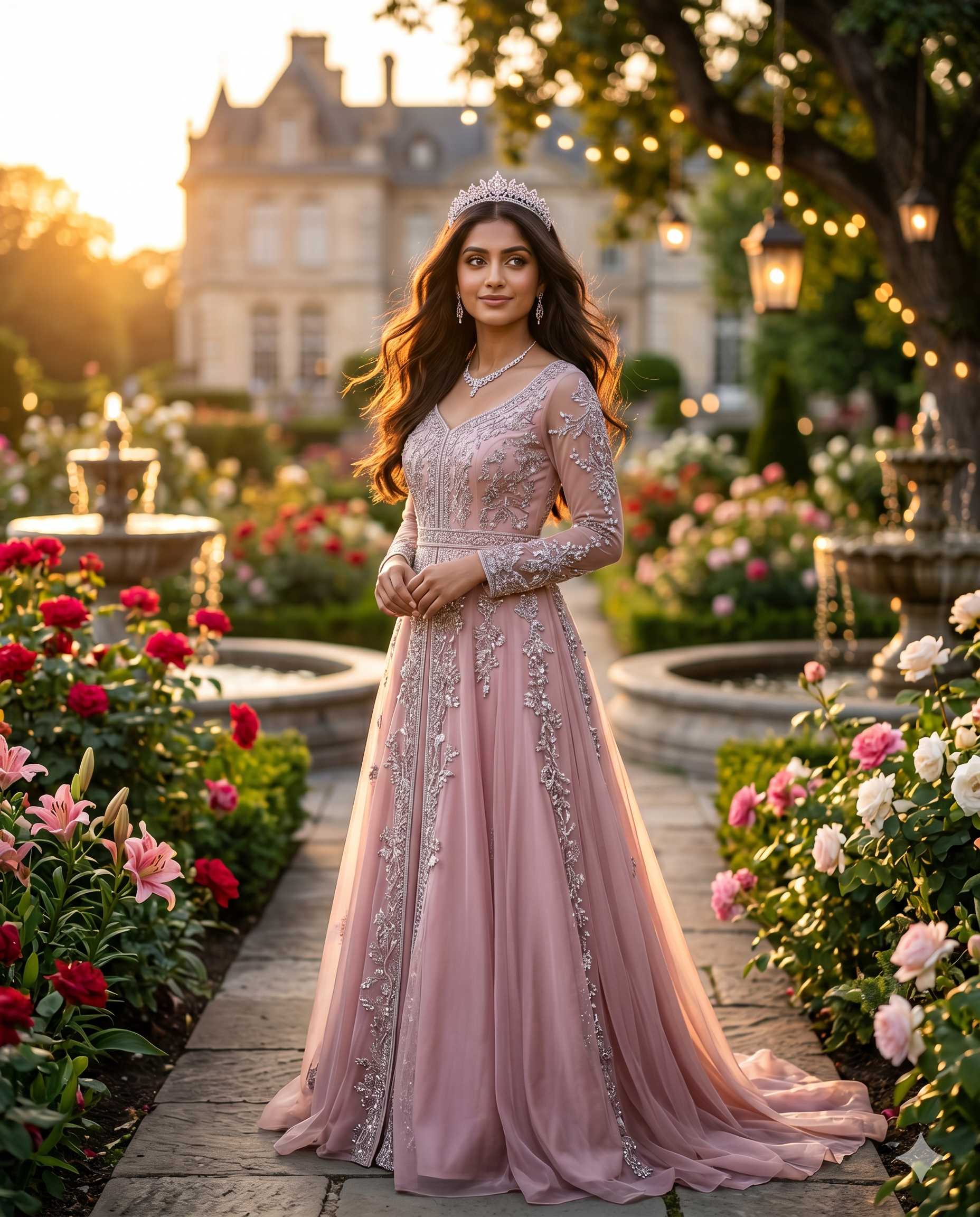 Luxury Princess Garden Girl AI Photo Prompt