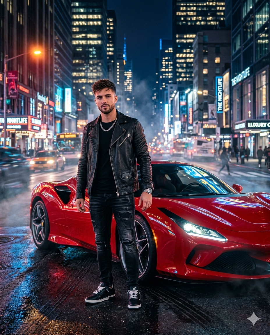 Luxury Red Ferrari AI Photo Prompt