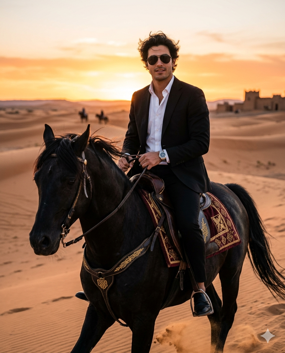 Royal Arabian Horse Rider AI Photo Prompt
