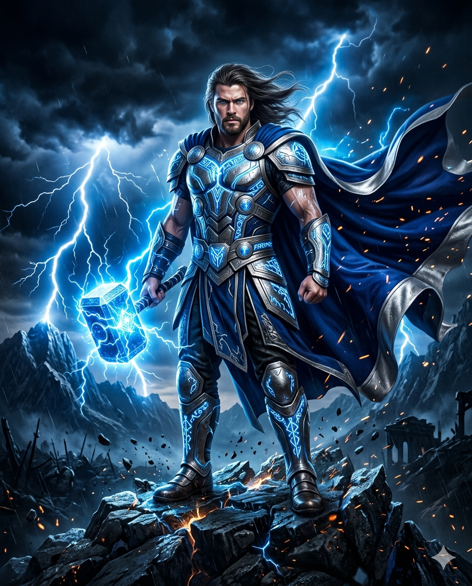 Electric Thunder God AI Photo Prompt