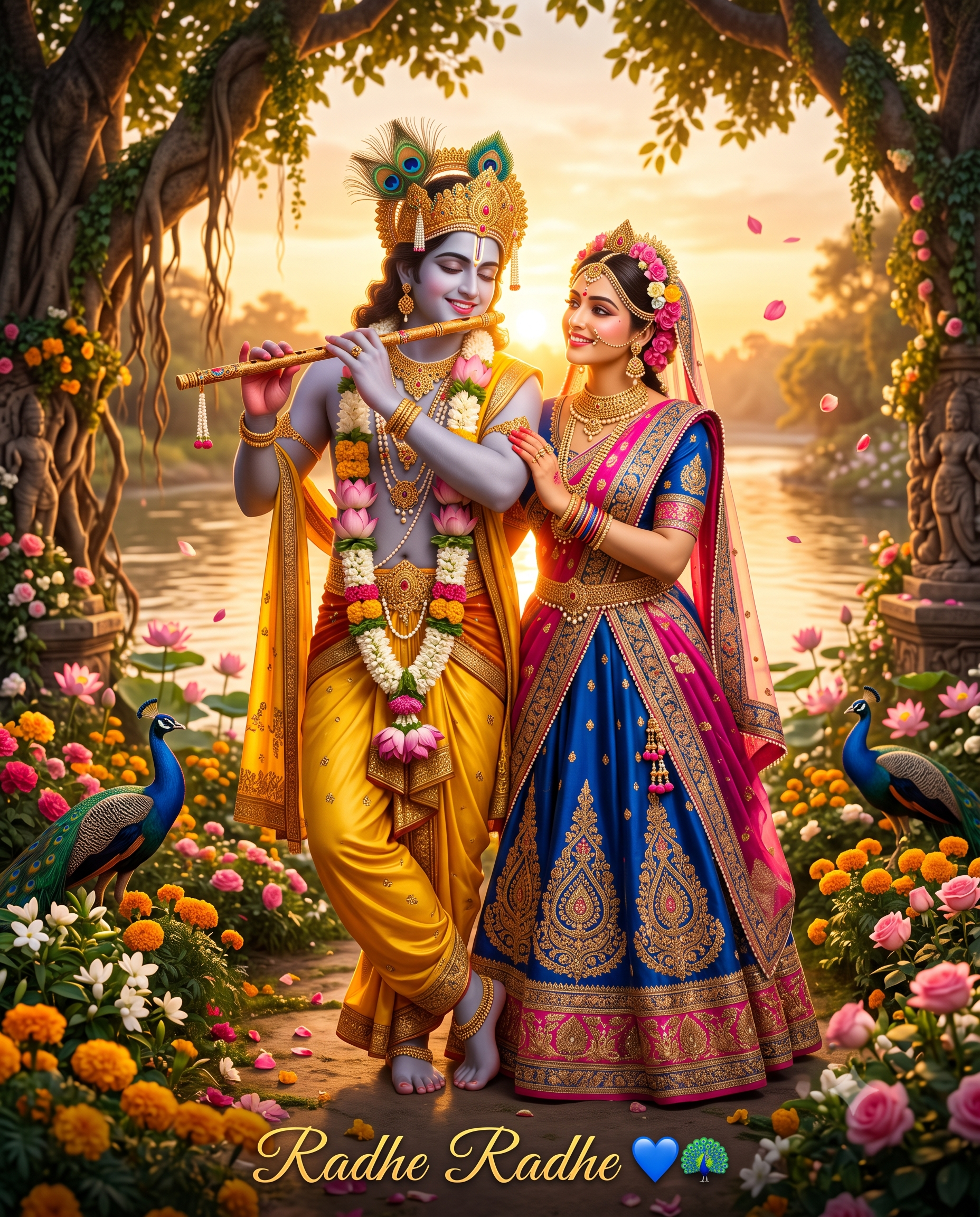 Radha Krishna Eternal Love AI Photo Prompt